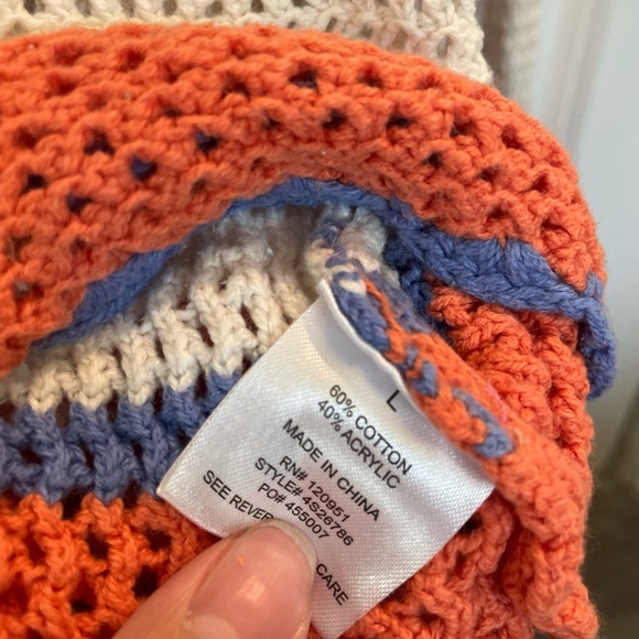 Hippie Rose Pink and Green Long Sleeve Ribbed Crop Blouse - Picture 4 of 4